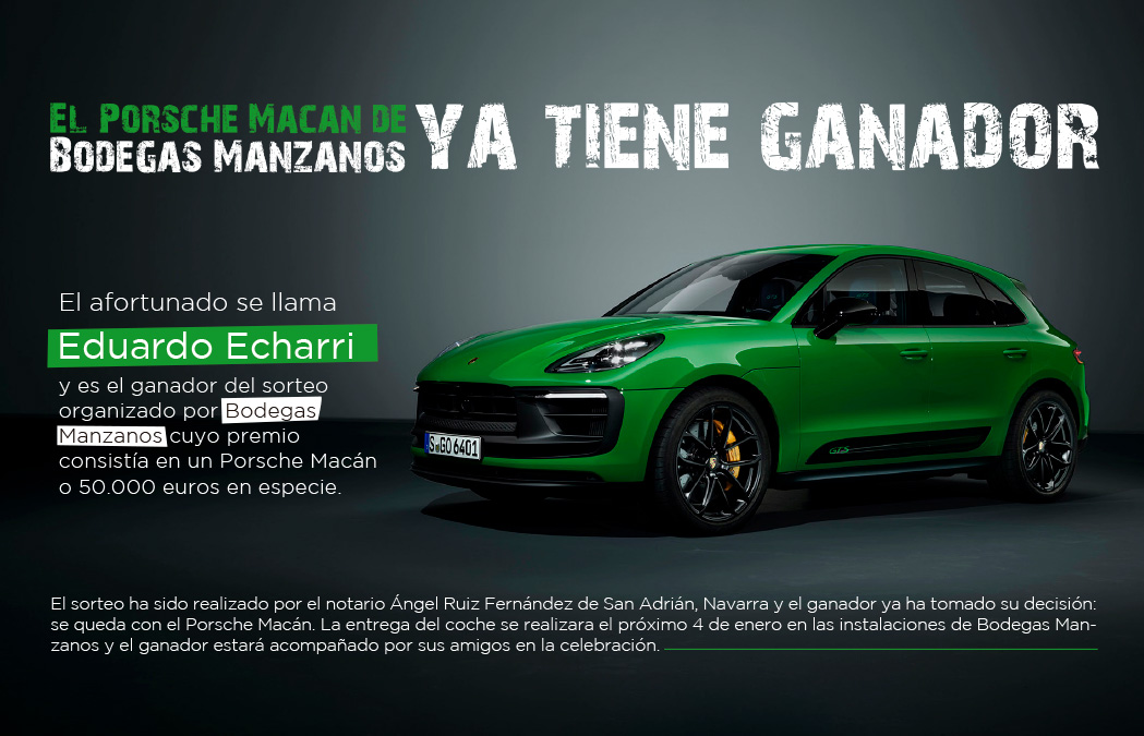 The Porsche Macán of Bodegas Manzanos already has a winner